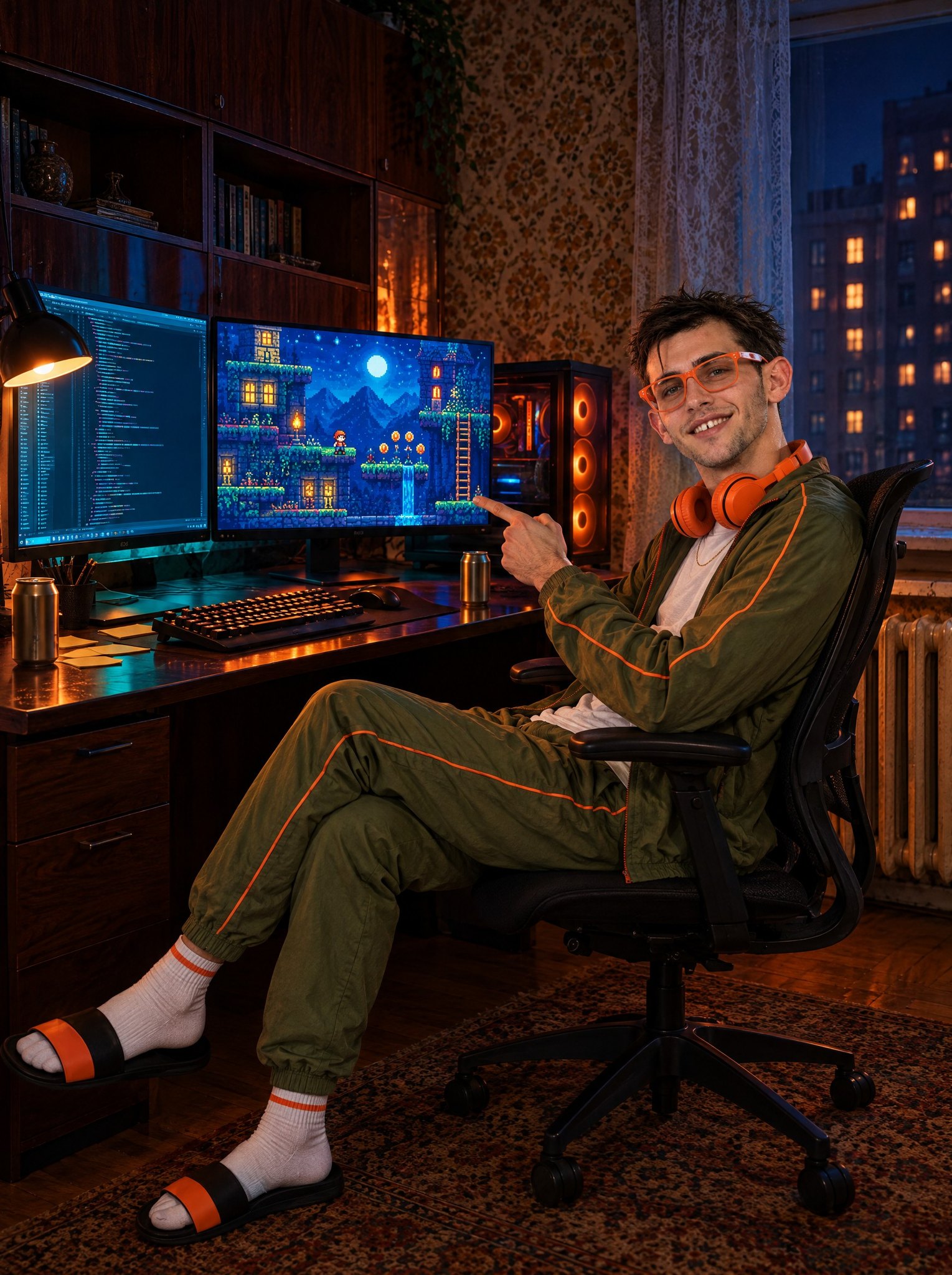 Gary pointing at the screen with a confident grin, AI-generated.